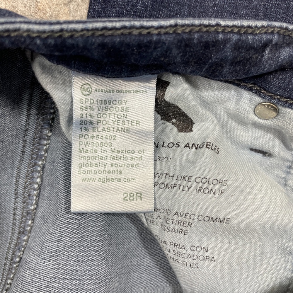 AG Adriano Goldschmied Jeans Leggings 28R Super Skinny Zipper‎ Denim Pockets - Picture 5 of 8